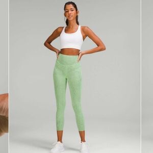 163)Lululemon Base Pace High-Rise Crop 23"City Grit Green Multi